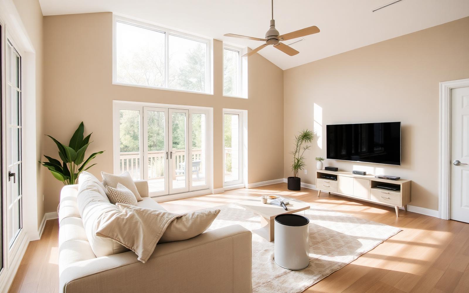 Freshly painted interior room with clean trim and natural light